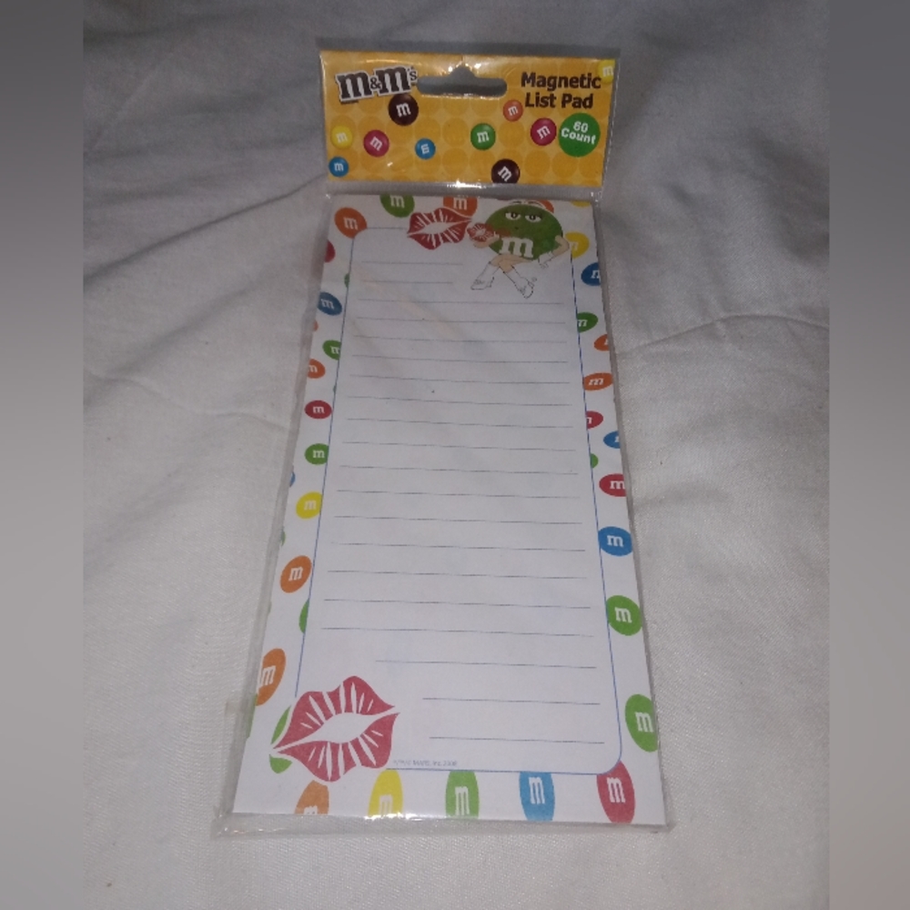 M&M Magnetic List Pad 2008 New Old Stock Mars